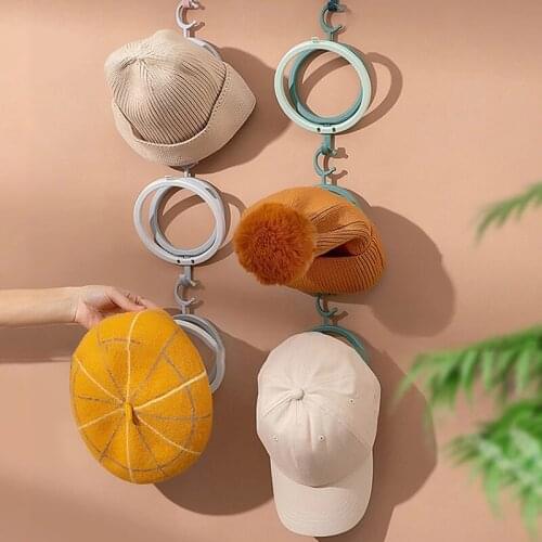 1PC Cup Organizer Hat Storage Holder Rack Adjustable Door Back Closet Hook Key Space Saving Combination ABS Hat Rack Bedroom