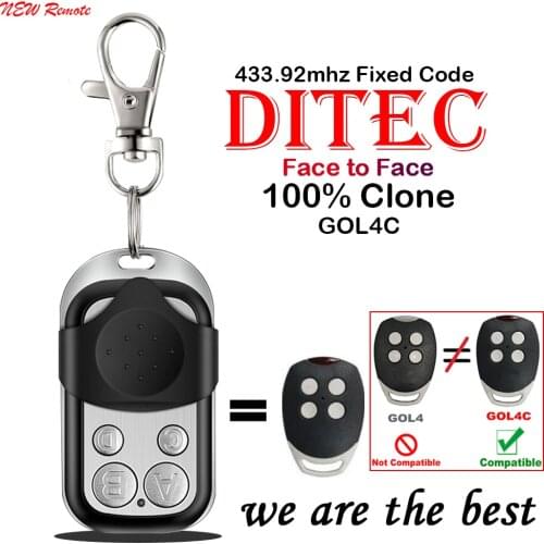 100% Clone DITEC GOL4C Gate Remote Control Handheld Transmitter Garage Command 433mhz Fixed Code Garage Door Opener