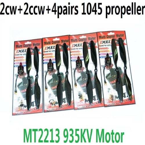 4pcs Emax Mt2213 935kv RC Brushless Motor 2CW 2CCW with 4pairs Orignal 1045 Propller for DJI F450 F550 Quadcopter Hexcopter