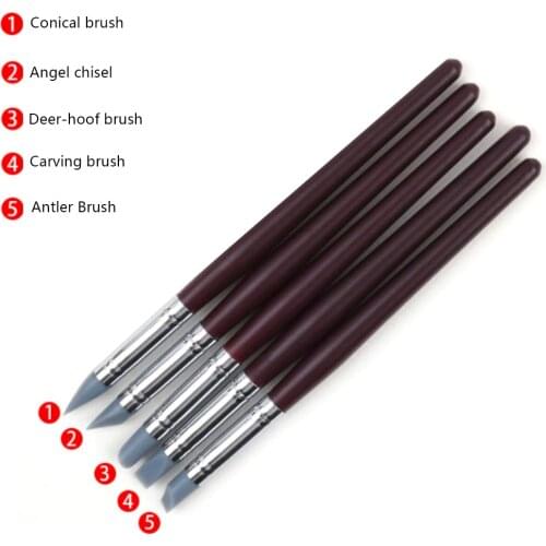 5Pcs Nail Art Pottery Clay Tools Carving Sculpture Sculpting Tools Cake Crafting Engraving Silicone Craft Pen sculpture Tools