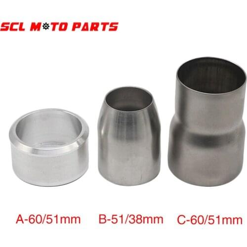 ALconstar-Motorcycle Exhaust Echappement 51-60MM Exhaust Pipe Adapters 38-51MM Adapter 61-51MM Connector Universal