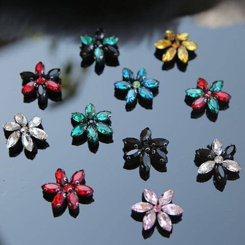 DIY Crystal flower patches for clothing Rhinestone beaded parches floral Sewing embroidered appliques parche for hat bag shoes
