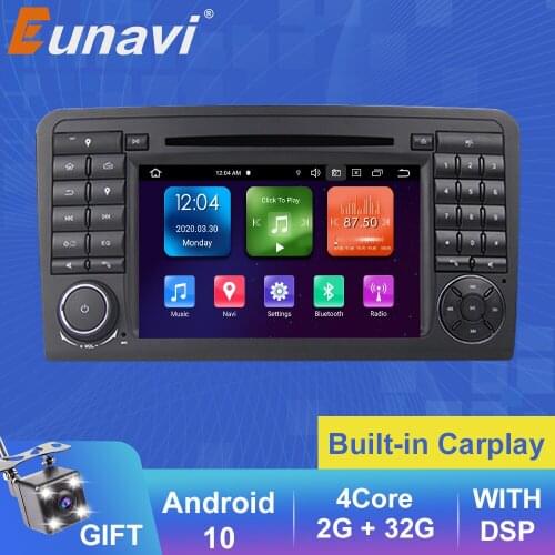 Eunavi 2 Din Android 10 Car DVD Player GPS For Mercedes Benz Class ML W164 ML350 ML300 GL500 ML320 ML280 GL350 GL450 Radio BT