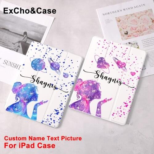 For iPad Case Custom Name For 10.9 inch iPad Air 4 3 2 Case 2020 10.2 inch 8th Generation 7th 9.7 5th 6th iPad Pro 12.9 Mini 4 5