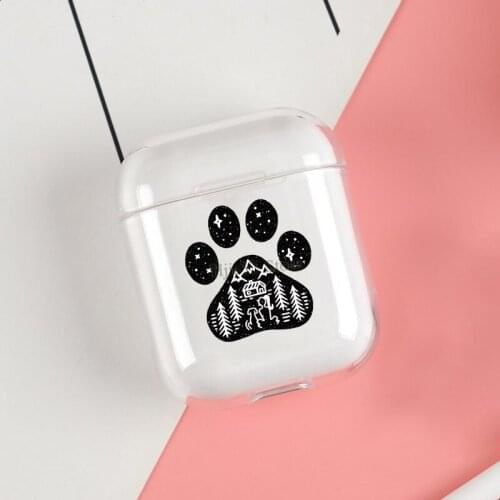 Dog paw camping Cases For Apple AirPods 1 2 Case Clear Wireless Bluetooth Earphone Case Protective Shell