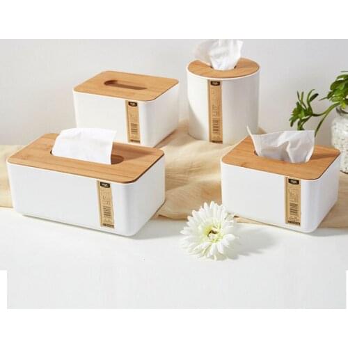 Wooden Plastic Tissue Box Solid Wood Napkin Holder Box Stylish Bamboo Covered Towel Case Simple Fashion Household Carton for Car