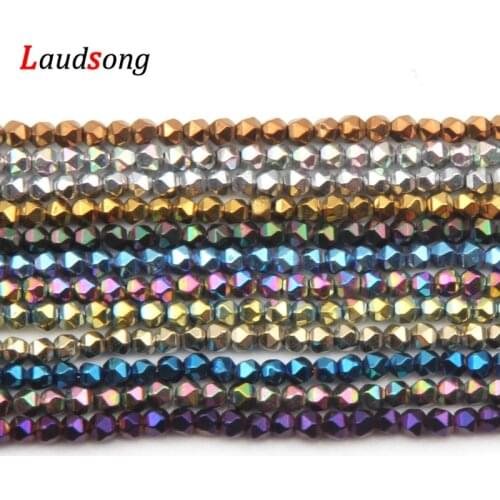 2 3 4 mm Faceted Small Natural Hematite Stone Beads Spacer Loose Beads For Jewelry Making DIY Necklace&Bracelet Accessories