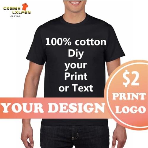 NO LOGO Price Cotton T-shirt Short Sleeve Solid Color O-neck T-shirt Tops Tee Customized Print Your Design Printed Unisex 180g