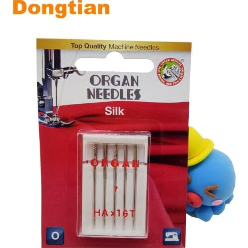 5pcs/pack Organ Silk Needles Houlsehold Sewing Machine Needles For Silk Velvet Satin Swimwear Underwear Size 7