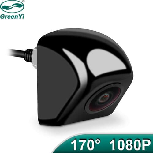 GreenYi 170 Degree AHD 1920x1080P Vehicle Rear View Camera Upside Down Install Metal Body Black Car Reverse Fisheye Lens Camera