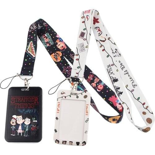 LT28 Stranger Things Lanyard Credit Card ID Badge Holder Key Ring Bag Student Travel Bank Bus Business Card Cover Keychain