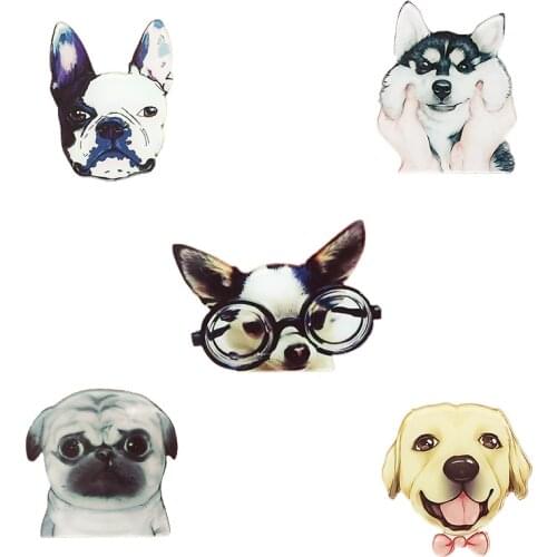 Cartoon Acrylic Animal Brooch Cute Dog Head Brooches, As A Gift For Friends Or Women For Halloween And Christmas