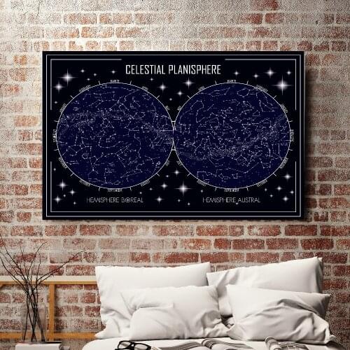 Star Map Abstract Celestial Planisphere Wall Art Canvas Painting Nordic Poster and Prints Modern Picture Living Room Home Decor