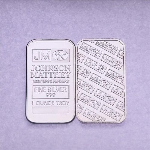 Non-Magnetic 1oz Johnson Matthey Siver Bar Silver clad Bar Bullion Crafts Collection Gift