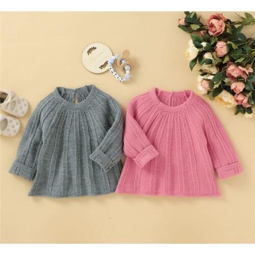 One Persent 2021 Baby Sweaters Winter Outfit Long Sleeves Pullover Sweater Button for Toddler Girls Clothes