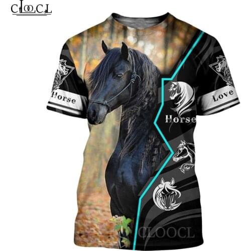 HX Newest Popular Love Horse 3D Print Men Women Fashion T-shirts Harajuku Clothes Tops Oversized Tee Shirts Tops Drop Shipping