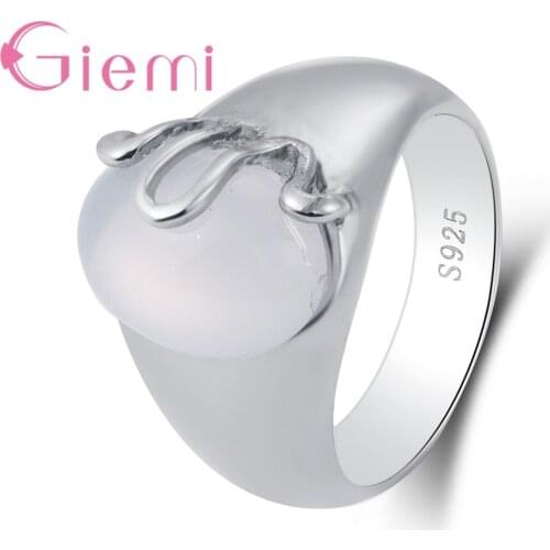 Original 925 Sterling Silver Dazzling Oval Opal Ring Clear CZ Jewelry for Women Smooth Oval Design Wholesale Price