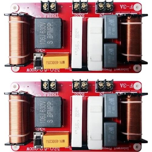 2PCS 2 Way 400W DIY Speaker Filter Circuit Frequency Divider KTV Home 2200Hz/2400Hz Theater Hifi Stereo Audio Crossover Filters