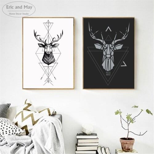 Wild Deer Arrow Geometric Canvas Art Print Painting Poster Wall Pictures For Living Room Home Decorative Bedroom Decor No Frame