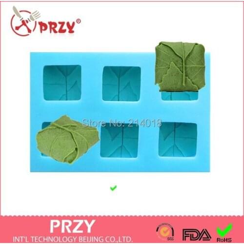 6hole Leaves Shaped Silicone Mold Fondant Cake Decoration Mold Handmade Soap Mold Free Shipping DIY Sell Hot 3D Moulds PRZY 001