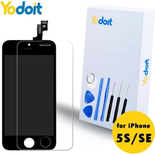 Yodoit for iPhone 5S Screen Replacement SE Assembly LCD Display Touch Digitizer with Screen Film Protector Retina Black White