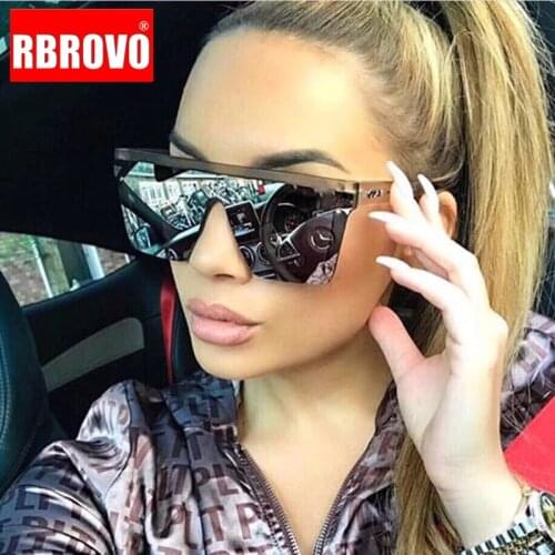 RBROVO 2021 Sunglasses Women Siamese Square Women Sunglasses Oversized Sunglasses For Women Classic Vintage Brand Gafas De Mujer