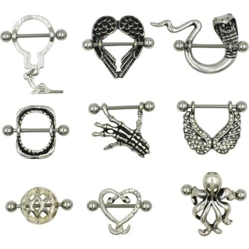 Stainless Steel Nipple Shield Ring Piercing Jewelry 14g