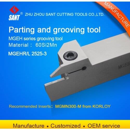 CNC lathe parting and grooving tool holder cut off tools MGEHL2525-3/MGEHR2525-3 with slotting inserts MGMN300-M from Zhuzhou