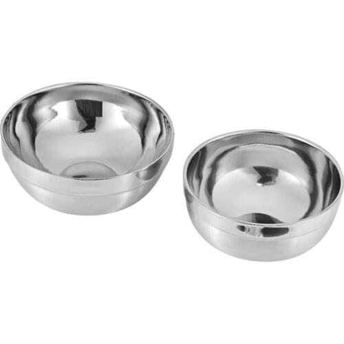 12/13cm High Quality Double Layer Anti-Rust 304 Stainless Steel Classic Bowl Thermal Insulation Anti-scalding Kitchen Flatware