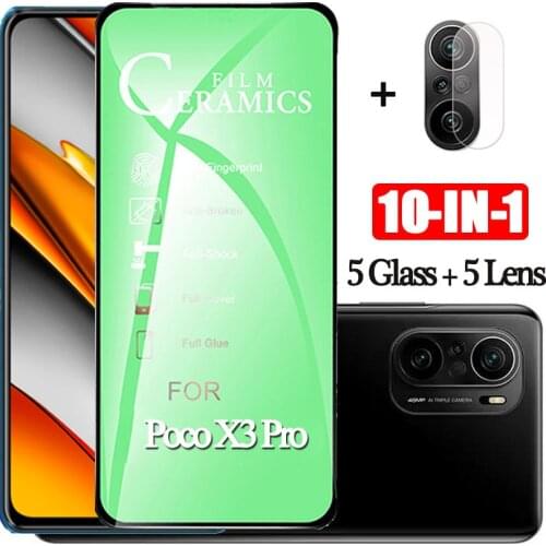 1~10 pcs, HD Ceramic glass for pocox3 pro High Definition Film poco m 3 x3 nfc screen protector on x3-pro xiaomi poco f3 Glass