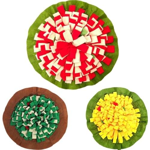 2021 Round Adjustable Dog Sniffing Mat Snuffle Mat Toy Washable Slow Feeding Mat Pet Dog Foraging Skills Training Pad