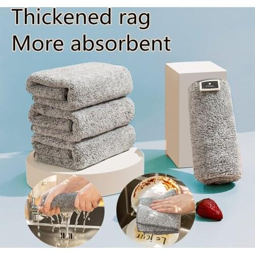 3/2/1PCS Thickened kitchen anti-oil rag Super absorbent microfiber cleaning cloth Bamboo charcoal rag 29*29cm Cleaning Tools