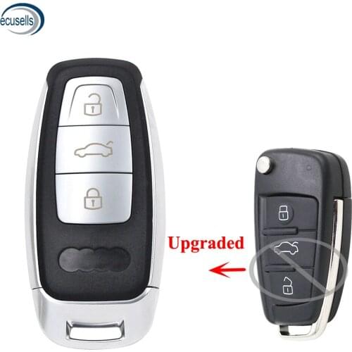 3 Button for Audi A3 A4 A6 A8 Q2 Q3 Q5 Q7 R3 RS3 RS5 TT Upgraded Keyless Remote Key Shell Case for START ENGINE SYSTEM