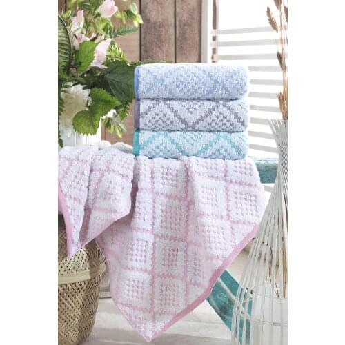 3d Jacquard 100% COTTON Hand and Face Towel Set TURKISH MADE Stylish Design Convenient Product Nice Appearance High Quality Water Absorption Feature 2021 Trend Cotton Towel Suitable for Kitchen and Bathroom Use