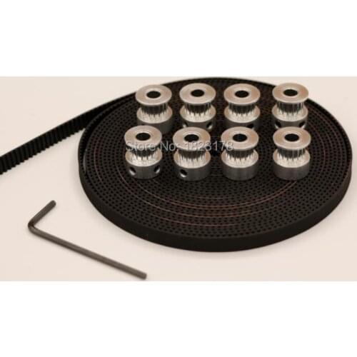8pcs Timing Pulley T2.5 16 teeth Bore 5mm + 5Meters T2.5 timing Belt Width 6mm T2.5 belt for RepRap Prusa Mendel 3D