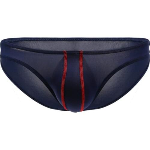 80% Hot Sale Honeymoon Men Stripe Print U Convex Bulge Pouch Low Rise Thong Briefs Underwear трусы мужские