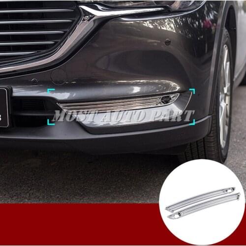 ABS Chrome Front Fog Light Lamp Trim Cover 2pcs For Mazda CX-8 2018-2019 Car accesories interior Car Trim