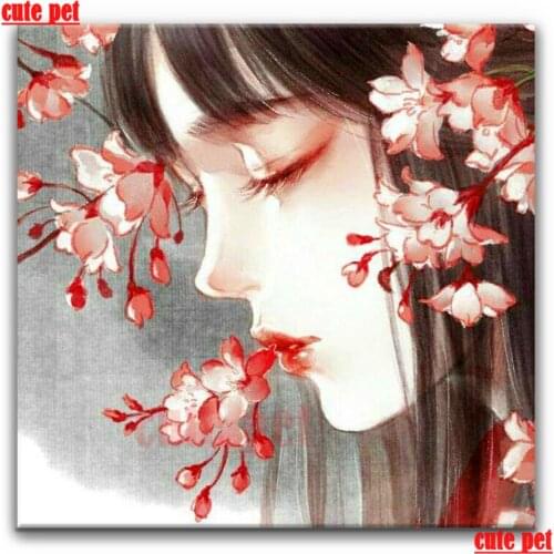 Cute pet DIY Diamond Painting Fantasy woman crossstitch Full square round Diamant Embroidery Handcraft mosaic diamond Home Decor