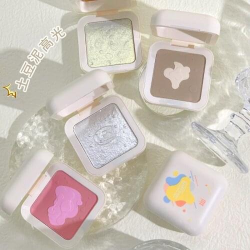 Glitter Highlighter Powder Palette Makeup Glossy Face Contour Shimmer Illuminator Ginger Highlight Soft Mist Blusher Cosmetics