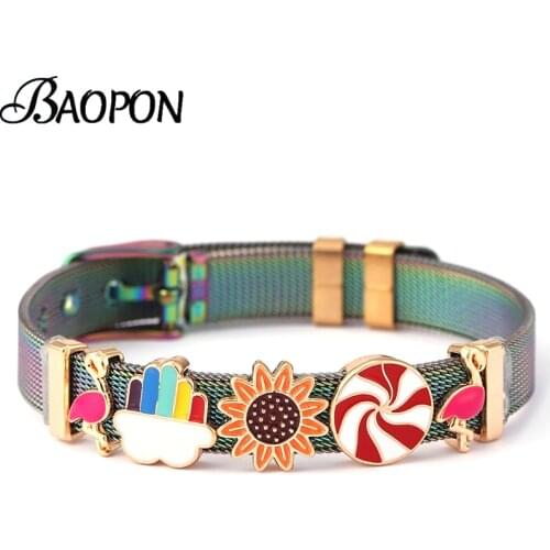Candy Sunflower Charm Slide Beads Fit 10mm Mesh Bracelets For Women Men Brand Exquisite Travel Jewelry Gift