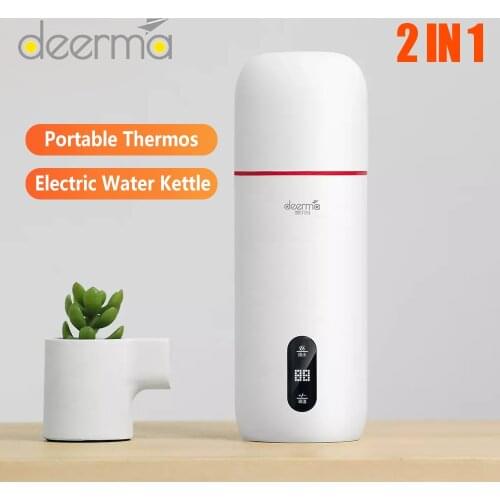 Deerma Water Bottle 350ML Water Kettle 300W Touch Control Drinkware Thermos Cups Outdoor Sport School Leak Proof Seal 220V