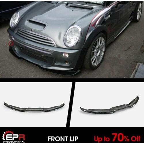 For Mini Cooper 03-07 R53 DG1 Style Forged Carbon Look Front Lip Bumper Under Spoiler Spillter (Can fit DG FB or JCW FB)