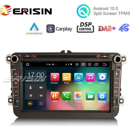 Erisin 8105 8" Android 10.0 Car Stereo Carplay DSP DAB+ WiFi USB GPS for VW Passat Golf 5/6 Polo Amarok Tiguan Bora Skoda Seat