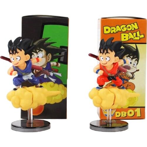 9cm Anime Dragon Ball Z Kids Flying Son Goku On Somersault Clouds Car Decoration PVC Action Figure Model Toys Doll Kids Gifts