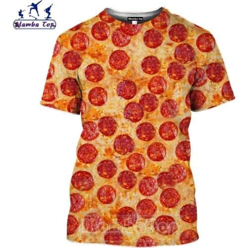 Mamba top Anime T-shirts Mens Food 3D Print Pizza T Shirt Short Sleeve Women Tshirt 2020 Summer Party Hip Hop Men Camping Tees