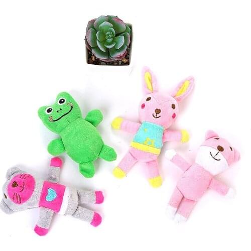 Pet cat toy cute cartoon shape frog bear plush toy，Q317