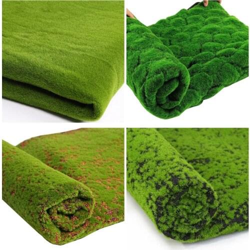 Artificial Moss Grass Turf Lawn Mat Carpet Simulation Green Sod Fake Lawn Block Plant DIY Home Garden Micro Landscape Decoration