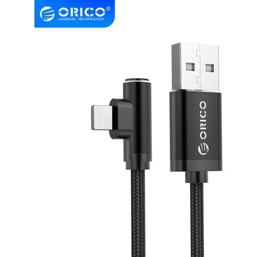 ORICO USB Cable for iPhone 11 XS 8 7 Fast Charging Cable for Huawei Xiaomi Sony Phone Data Cable 2.4A Nylon Elbow Charger Cable