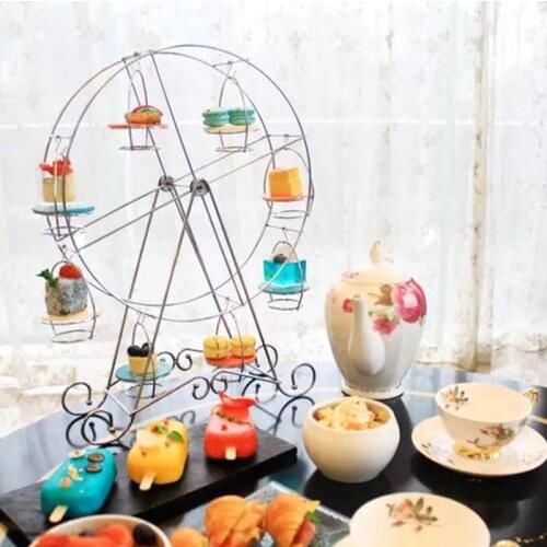 Ferris wheel Cupcake rack 8-Cup metallic silver wedding dessert table European Cupcake display stand