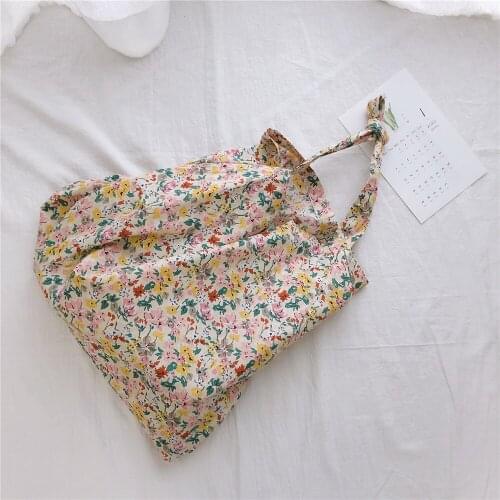 Summer Fashion Custom Womens Canvas Bag Flower Single Shoulder Handbag Leisure Large Capacity Crossbody Bag Wholesale